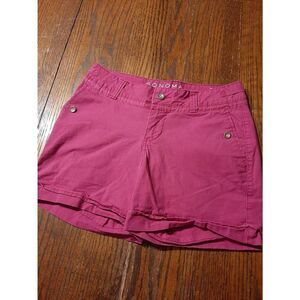 Size 6 Sonoma Modern Fit Pink Fuchsia Mid Rise Mid Range Shorts with Pockets